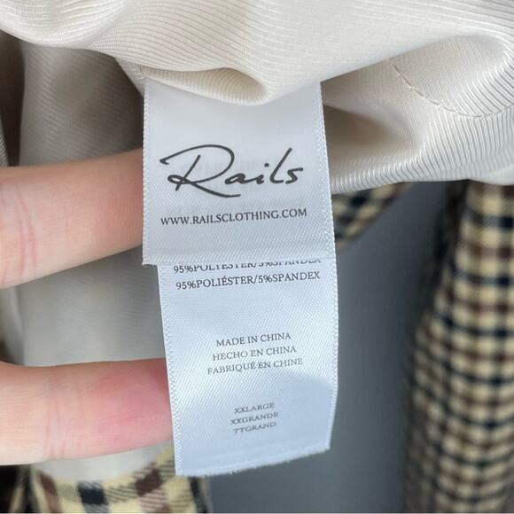 NWOT Rails Chelsea Double Breasted Blazer in Cafe Check Size XXL - Picture 6 of 10